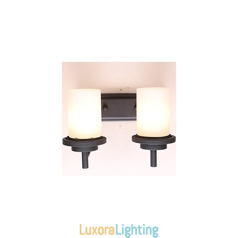 Designer Touch Decorative 2*Retro Iron Classic Style Wall light in Painting Processing with Frosted glass