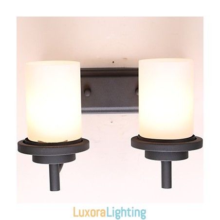 Designer Touch Decorative 2*Retro Iron Classic Style Wall light in Painting Processing with Frosted glass