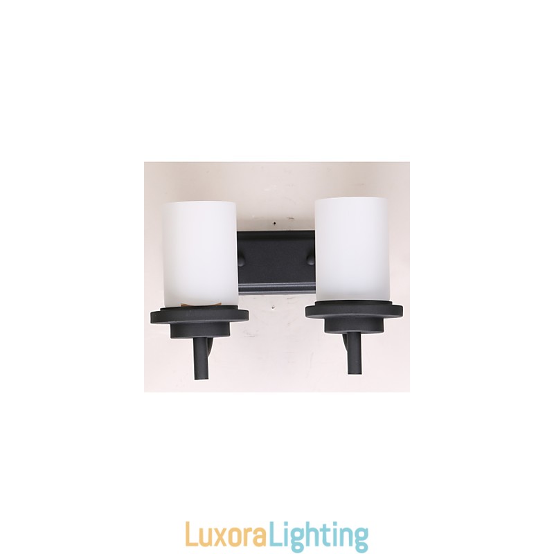 Designer Touch Decorative 2*Retro Iron Classic Style Wall light in Painting Processing with Frosted glass