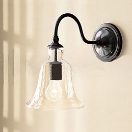 Designer Touch Decorative Nature Inspired Iron Wall Light with Transparent Glass Shade
