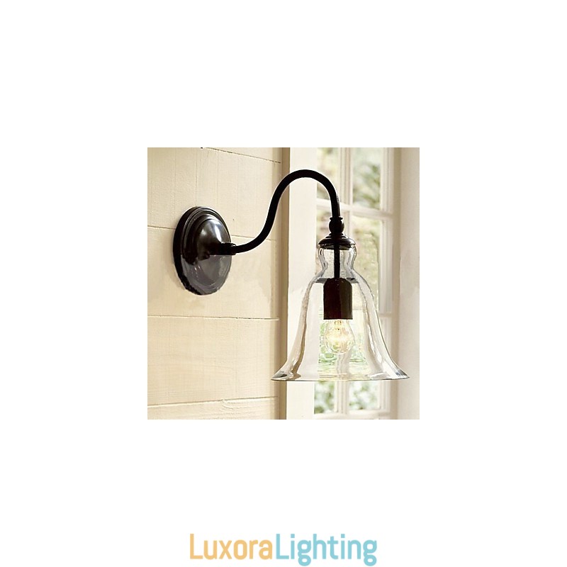 Designer Touch Decorative Nature Inspired Iron Wall Light with Transparent Glass Shade