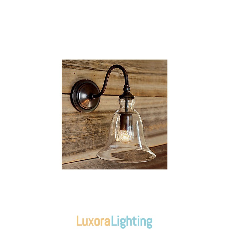 Designer Touch Decorative Nature Inspired Iron Wall Light with Transparent Glass Shade