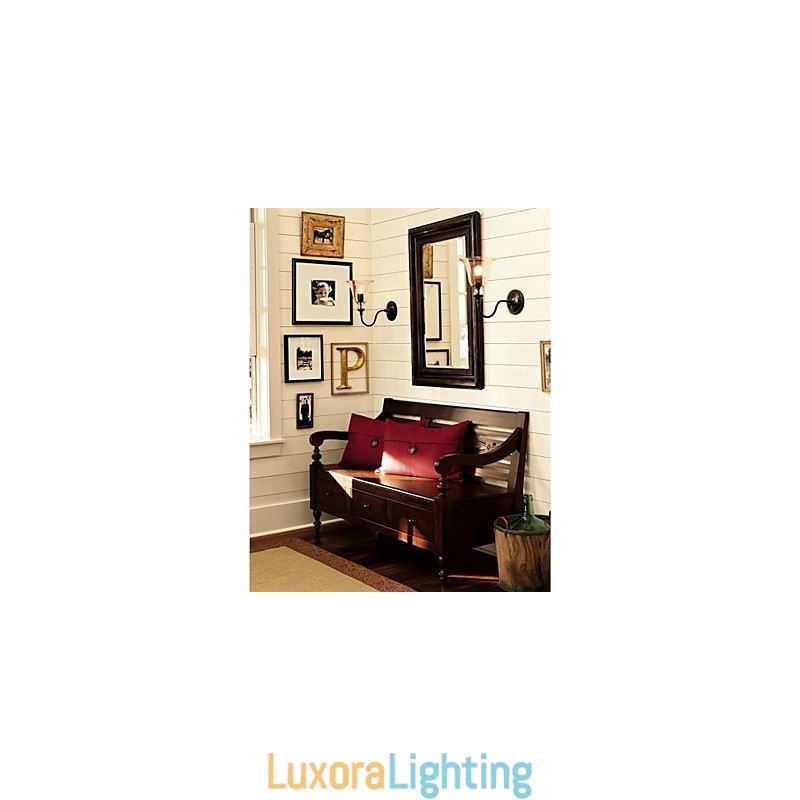 Designer Touch Decorative Nature Inspired Iron Wall Light with Transparent Glass Shade