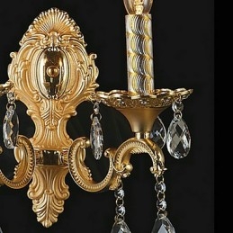 Designer Touch Decorative Golden Crystal Wall Light with 2 Lights