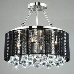 Designer Touch Decorative Traditional Classic Crystal Chrome Metal Flush Mount