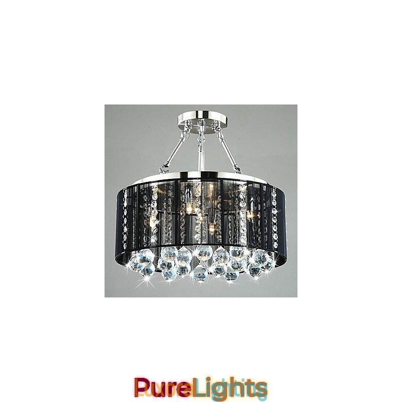 Designer Touch Decorative Traditional Classic Crystal Chrome Metal Flush Mount