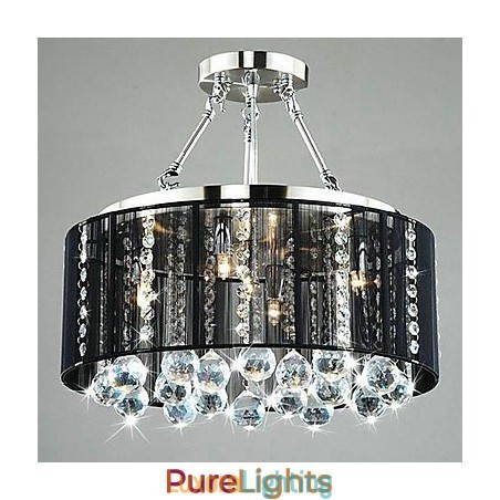 Designer Touch Decorative Traditional Classic Crystal Chrome Metal Flush Mount