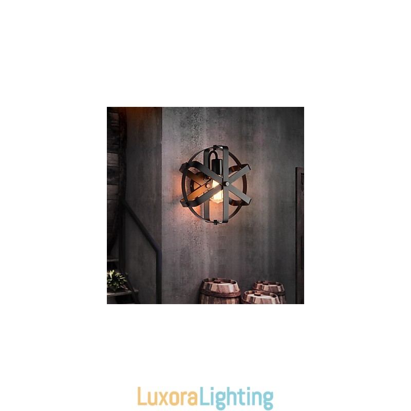 Designer Touch Decorative New Vintage Style Industrial Round Wall Sconce balcony Loft Entry Hallway Bedroom Wall Lamp