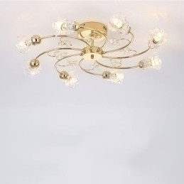 Designer Touch Decorative Artistic Aluminum Flush Mount Lights With Crystals