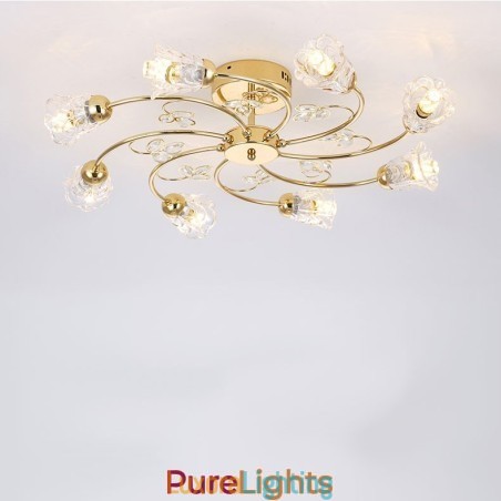 Designer Touch Decorative Artistic Aluminum Flush Mount Lights With Crystals