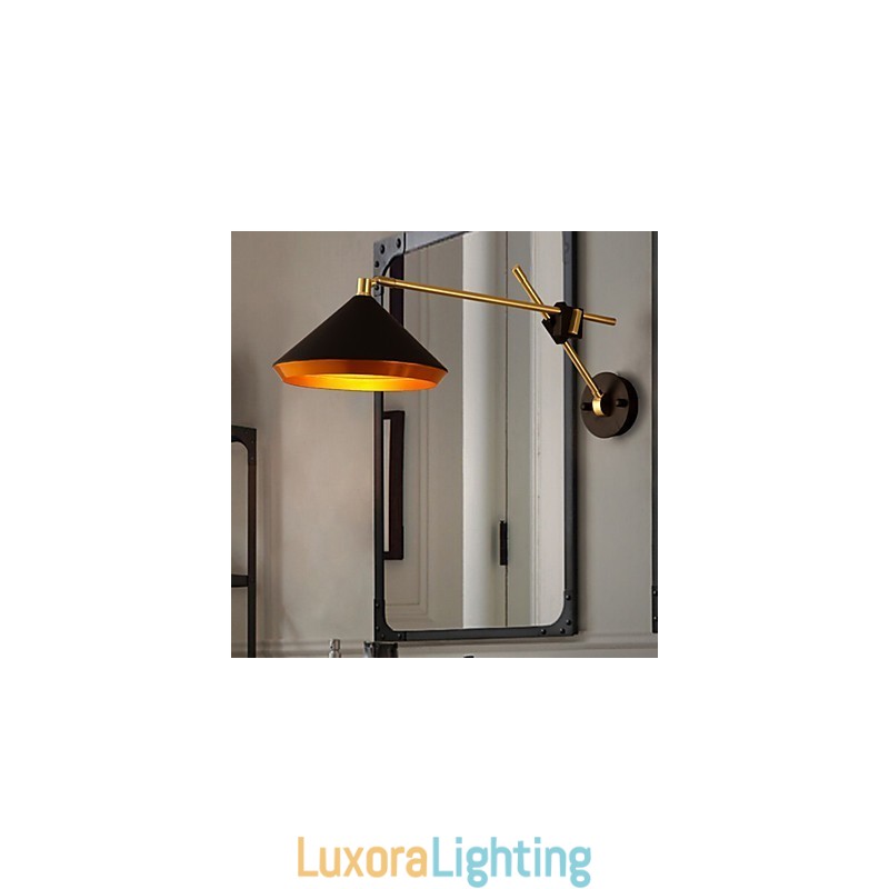 Designer Touch Decorative Rural Industrial Wind Restoring Ancient Ways Wrought Iron Rocker Arm Folded Wall Lamp Lights