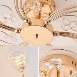 Designer Touch Decorative Artistic Aluminum Flush Mount Lights With Crystals