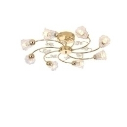 Designer Touch Decorative Artistic Aluminum Flush Mount Lights With Crystals