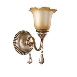 Designer Touch Decorative Europe Type Restoring Ancient Ways Wrought Iron Bedroom Crystal Glass Wall Lamp Light