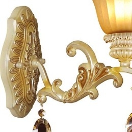 Designer Touch Decorative Europe Type Restoring Ancient Ways Wrought Iron Bedroom Crystal Glass Wall Lamp Light