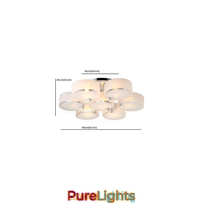 Designer Touch Decorative Flush Mount Modern Contemporary 7 Lights Ceiling Light Metal