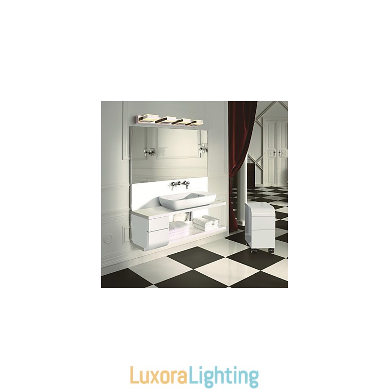 Designer Touch Decorative Square Mirror Lamp Stainless Steel And Acrylic