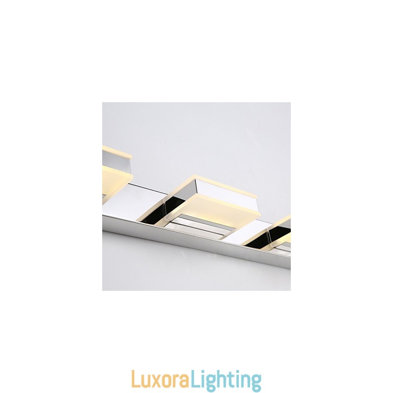 Designer Touch Decorative Square Mirror Lamp Stainless Steel And Acrylic