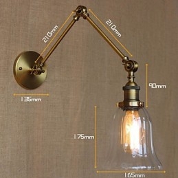 Designer Touch Decorative American Country Milan Nordic Bronze Plating Glass Double Arm Long Arm Of The Balcony Wall Decoration