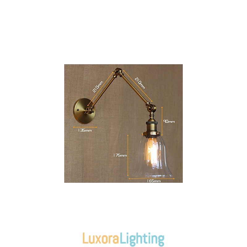 Designer Touch Decorative American Country Milan Nordic Bronze Plating Glass Double Arm Long Arm Of The Balcony Wall Decoration