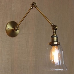 Designer Touch Decorative American Country Milan Nordic Bronze Plating Glass Double Arm Long Arm Of The Balcony Wall Decoration