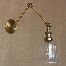 Designer Touch Decorative American Country Milan Nordic Bronze Plating Glass Double Arm Long Arm Of The Balcony Wall Decoration