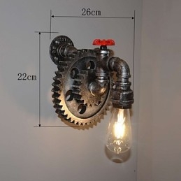 Designer Touch Decorative Creative Iron Bar Restaurant Bar Aisle Wall Lamp Wall Lamp Loft Industrial Gear Personality To Do The Old Water Pipes