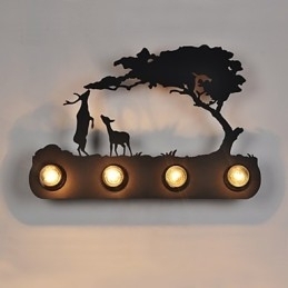 Designer Touch Decorative 4 Lights American Village Pastoral LOFT Style Bedroom Aisle Iron Retro Wall Lamps