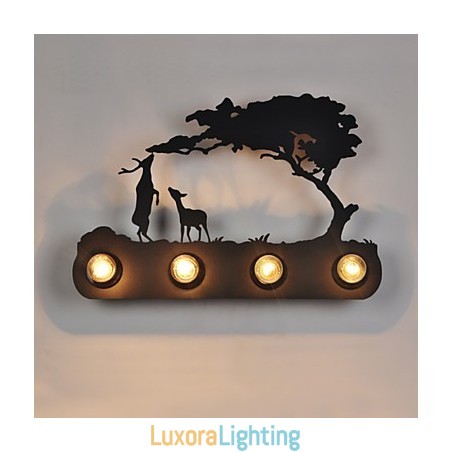 Designer Touch Decorative 4 Lights American Village Pastoral LOFT Style Bedroom Aisle Iron Retro Wall Lamps