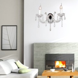 Designer Touch Decorative Elegant Crystal Wall Light with 2 Lights