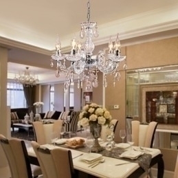 Designer Touch Decorative Upligh Chrome Ceiling Lamp Candle light Acrylic Fixture Chandelier Pendant