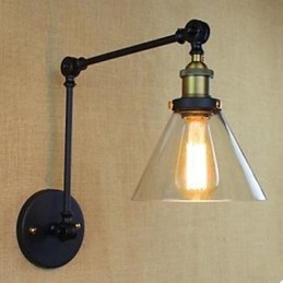 Designer Touch Decorative Dumb Black Restoring Ancient Ways Rural Restaurant Coffee Shop Decoration Glass Wall Lamp