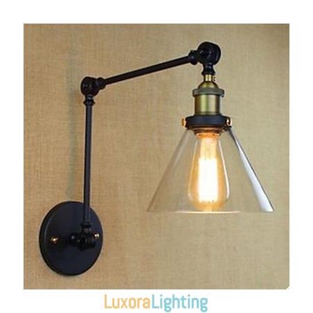 Designer Touch Decorative Dumb Black Restoring Ancient Ways Rural Restaurant Coffee Shop Decoration Glass Wall Lamp