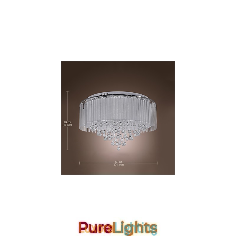 Designer Touch Decorative Modern Contemporary Crystal Electroplated Flush Mount