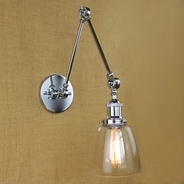 Designer Touch Decorative Chrome Glass Double Arm Adjustable Silver Bar KTV Bedside Aisle Restaurant Hotel Room wall