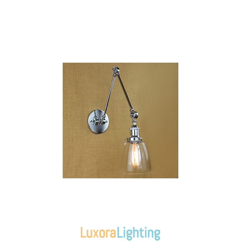 Designer Touch Decorative Chrome Glass Double Arm Adjustable Silver Bar KTV Bedside Aisle Restaurant Hotel Room wall