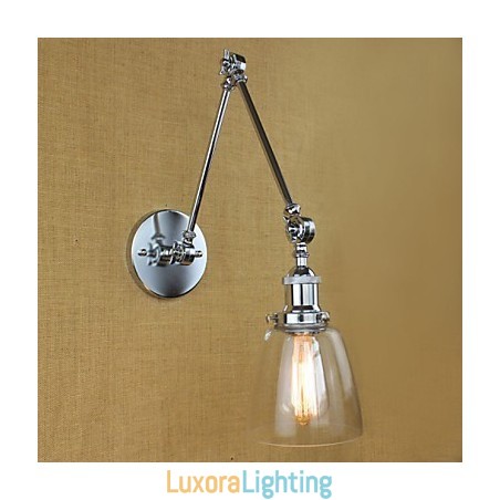 Designer Touch Decorative Chrome Glass Double Arm Adjustable Silver Bar KTV Bedside Aisle Restaurant Hotel Room wall