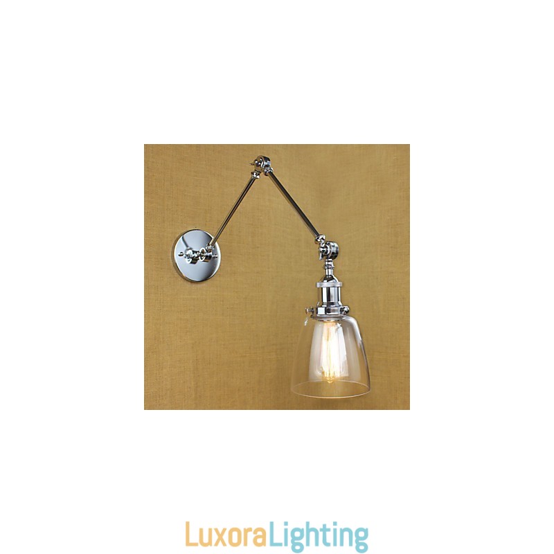 Designer Touch Decorative Chrome Glass Double Arm Adjustable Silver Bar KTV Bedside Aisle Restaurant Hotel Room wall