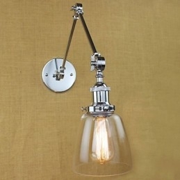 Designer Touch Decorative Chrome Glass Double Arm Adjustable Silver Bar KTV Bedside Aisle Restaurant Hotel Room wall