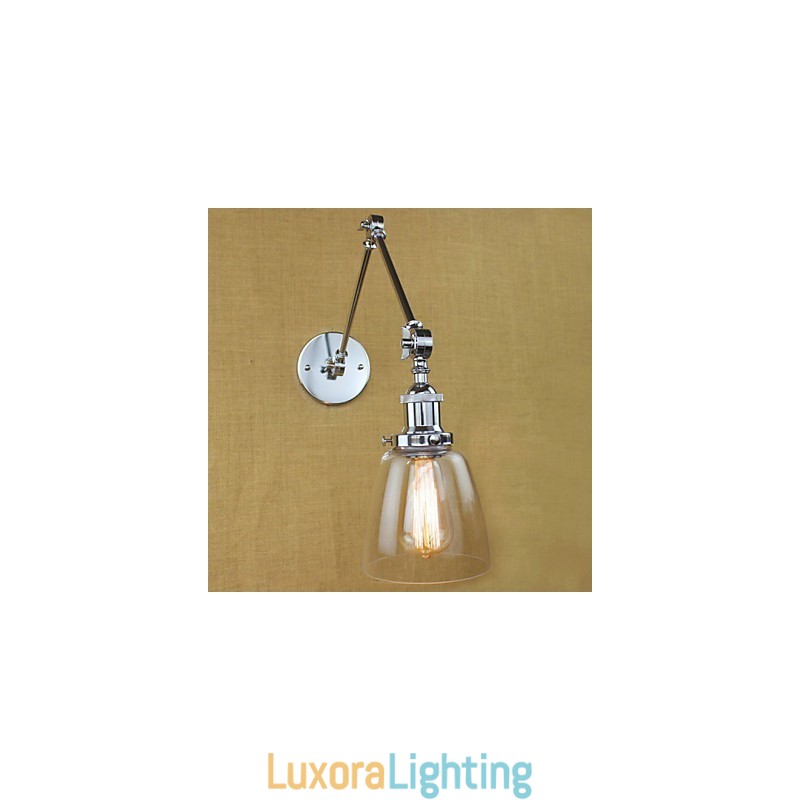 Designer Touch Decorative Chrome Glass Double Arm Adjustable Silver Bar KTV Bedside Aisle Restaurant Hotel Room wall