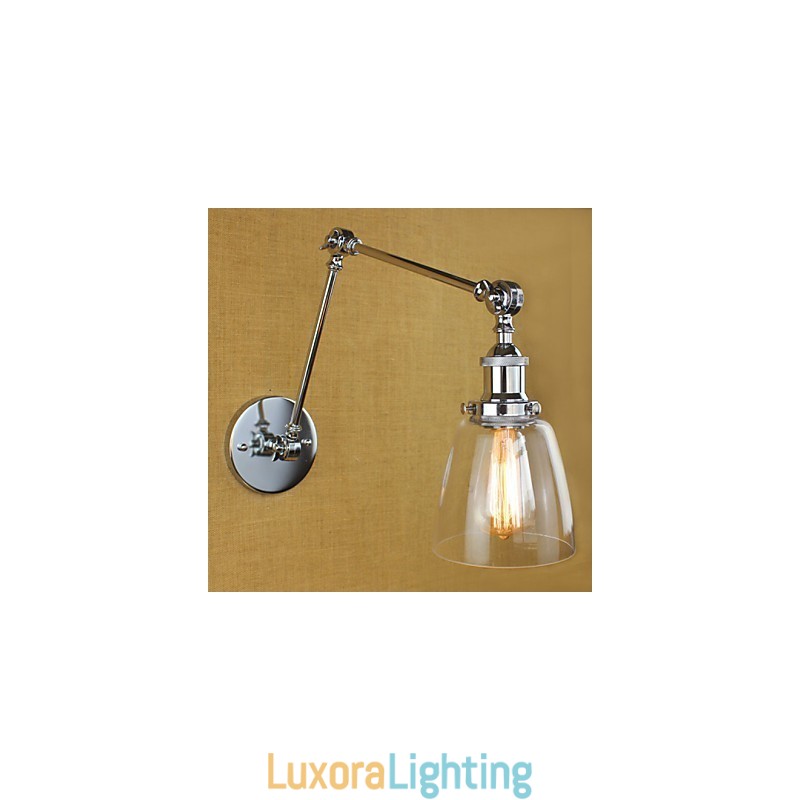 Designer Touch Decorative Chrome Glass Double Arm Adjustable Silver Bar KTV Bedside Aisle Restaurant Hotel Room wall