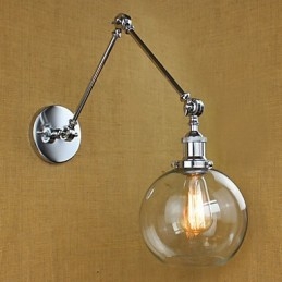 Designer Touch Decorative Chrome Glass Double Arm Adjustable Silver Bar KTV Bedside Aisle Restaurant Hotel Room wall