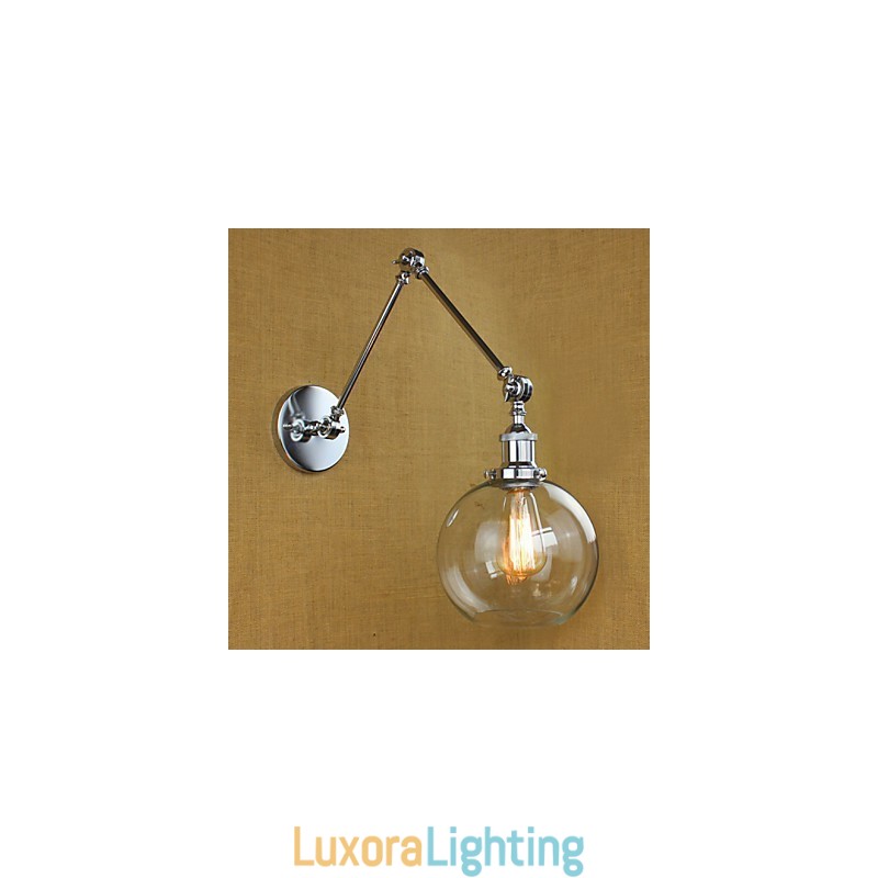 Designer Touch Decorative Chrome Glass Double Arm Adjustable Silver Bar KTV Bedside Aisle Restaurant Hotel Room wall