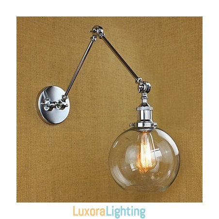 Designer Touch Decorative Chrome Glass Double Arm Adjustable Silver Bar KTV Bedside Aisle Restaurant Hotel Room wall