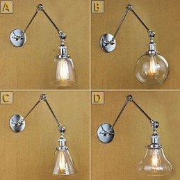 Designer Touch Decorative Chrome Glass Double Arm Adjustable Silver Bar KTV Bedside Aisle Restaurant Hotel Room wall