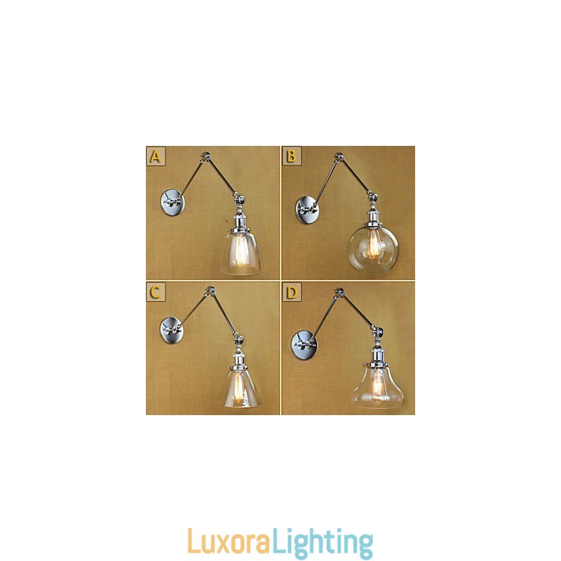 Designer Touch Decorative Chrome Glass Double Arm Adjustable Silver Bar KTV Bedside Aisle Restaurant Hotel Room wall