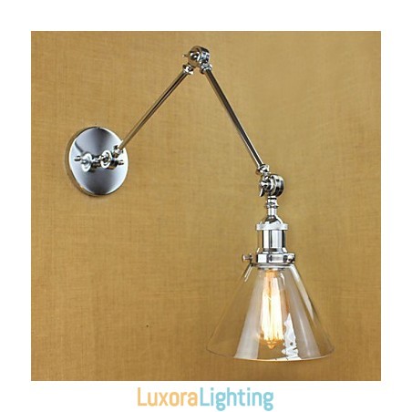 Designer Touch Decorative Chrome Glass Double Arm Adjustable Silver Bar KTV Bedside Aisle Restaurant Hotel Room wall