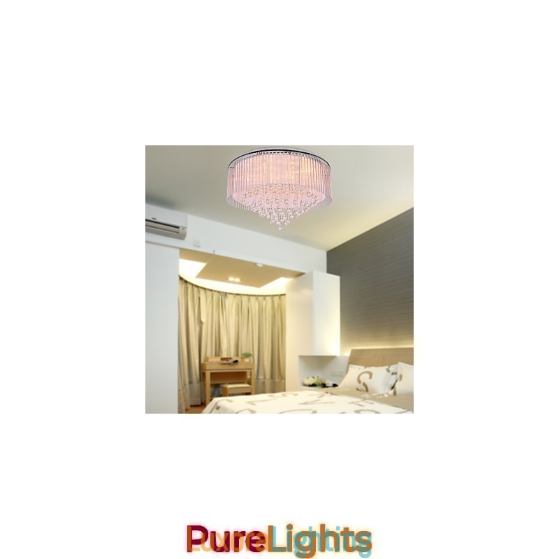 Designer Touch Decorative Modern Contemporary Crystal Electroplated Flush Mount