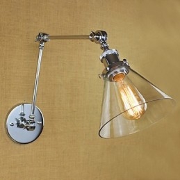 Designer Touch Decorative Chrome Glass Double Arm Adjustable Silver Bar KTV Bedside Aisle Restaurant Hotel Room wall