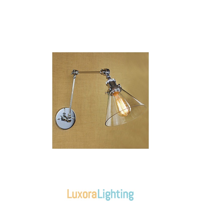 Designer Touch Decorative Chrome Glass Double Arm Adjustable Silver Bar KTV Bedside Aisle Restaurant Hotel Room wall